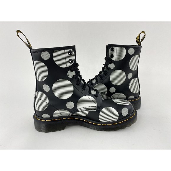 Dr Martens 1460 Black White Polka Dot Smooth Women's Boots Leather 26876009 - Picture 11 of 12